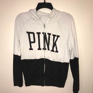Pink VS hooded zip sweatshirt size XS